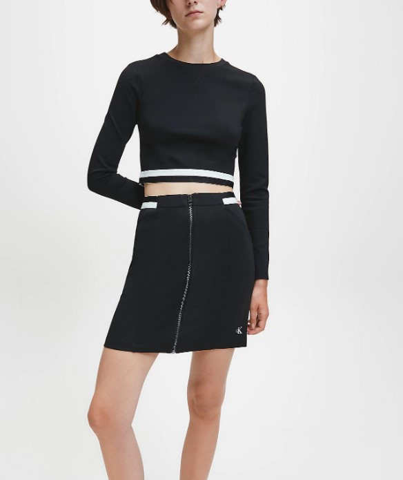 Calvin Klein dámská černá elastická sukně ZIP MONOCHROME MILANO SKIRT č.1