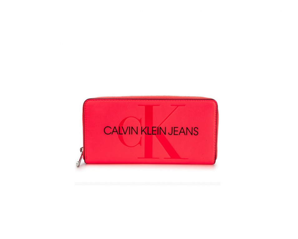 Calvin Klein dámská neonově růžová peněženka ZIP AROUND č.1