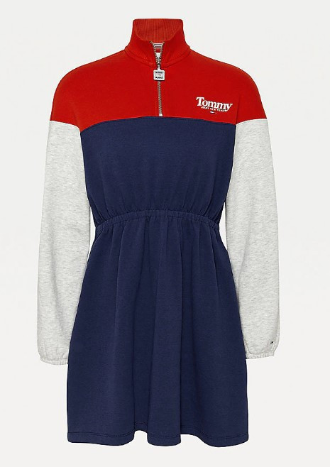 Mikinové šaty Tommy Jeans COLORBLOCK TURTLENECK DRESS č.1