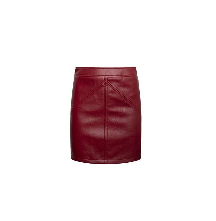 Pepe Jeans dámská červená koženková sukně TATI č.1
