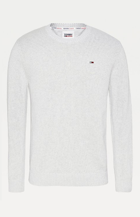 Tommy Hilfiger pánský světle šedý svetr TJM ESSENTIAL CREW NECK SWEATER č.1
