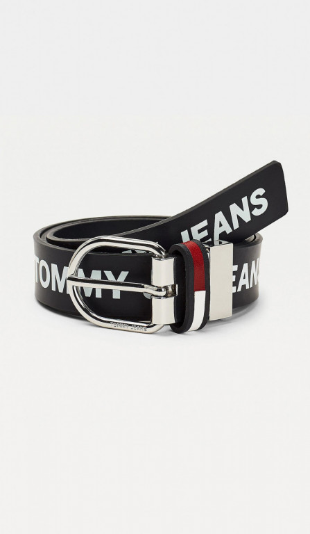 Tommy Jeans dámský tmavě modrý oboustranný opasek REVERSIBLE LEATHER BELT č.1