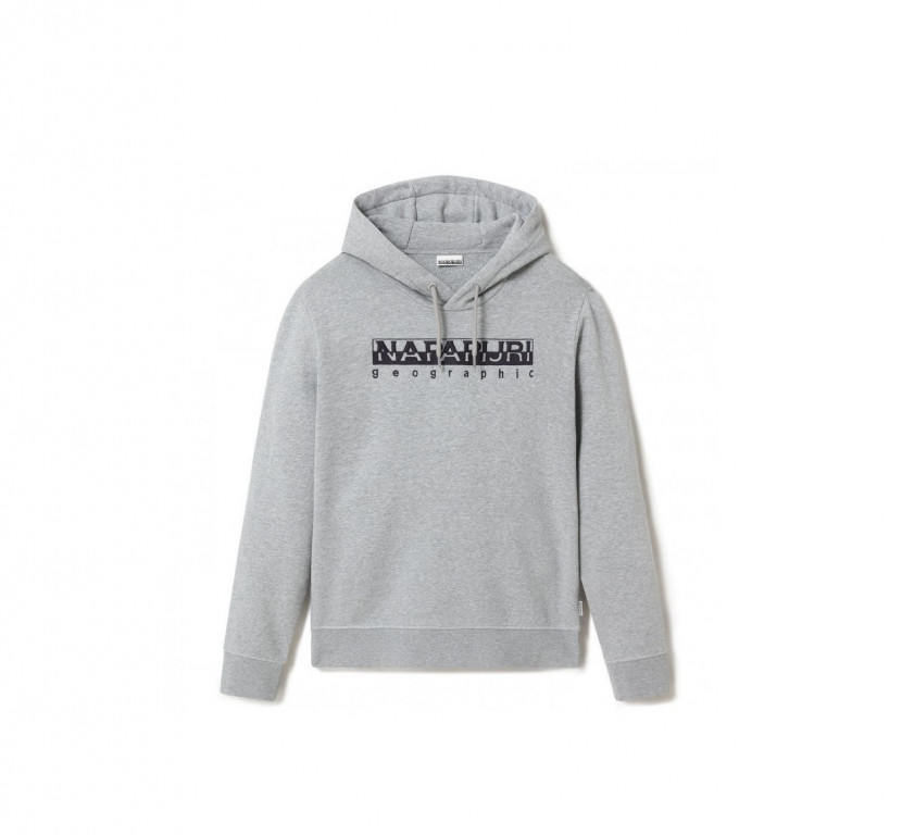 NAPAPIJRI pánská šedá mikina s kapucí BEBEL H MEDIUM GREY MELANGE č.1