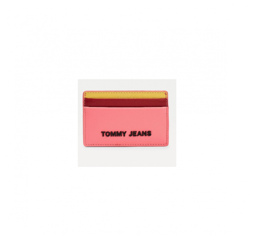 Tommy Jeans dámský růžovo žlutý cardholder č.1