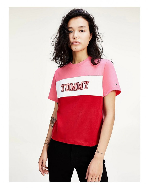 Tommy Hilfiger dámské vícebarevné tričko TJW COLORBLOCK STRIPE TEE č.1