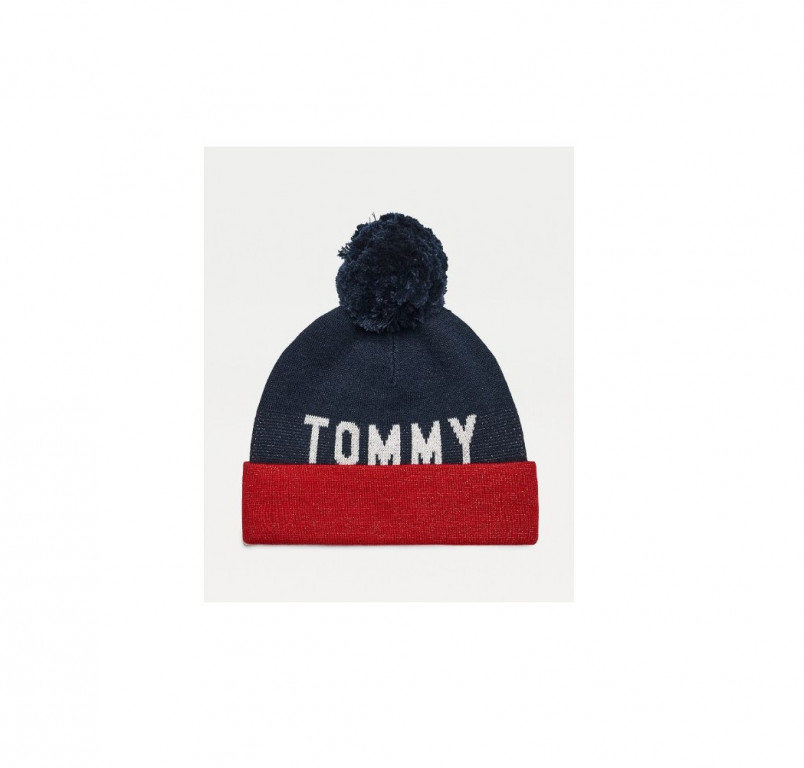 Tommy Jeans dámská modrá čepice TJW SEASONAL LUREX BEANIE č.1