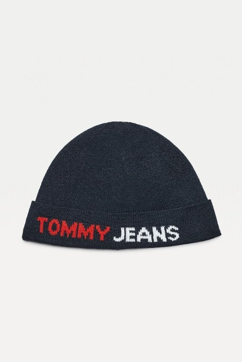 Tommy Jeans pánská modrá čepice TJM LOGO TAPE SHORT BEANIE č.1