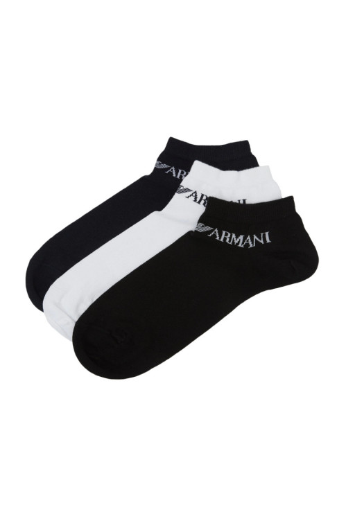 Emporio Armani pánské bílo černé ponožky - 3ks č.1