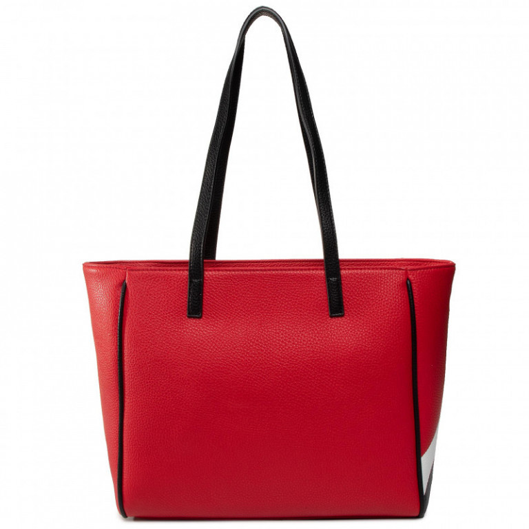 LOVE MOSCHINO dámská červená kabelka PEBBLE PU MIX ROSSO/NERO č.4