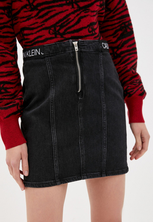 Calvin Klein dámská černá džínová sukně DART SKIRT č.1