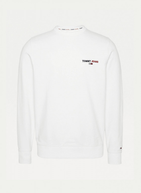 Tommy Hilfiger pánská bílá mikina bez kapuce CHEST GRAPHIC CREW č.1