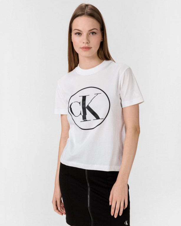 Calvin Klein dámské bílé tričko CIRCLE CK TEE č.1
