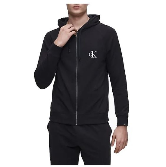 Calvin Klein pánská černá mikina s kapucí FULL ZIP HOODIE č.3