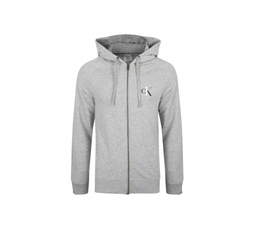 Calvin Klein pánská šedá mikina s kapucí FULL ZIP HOODIE č.1