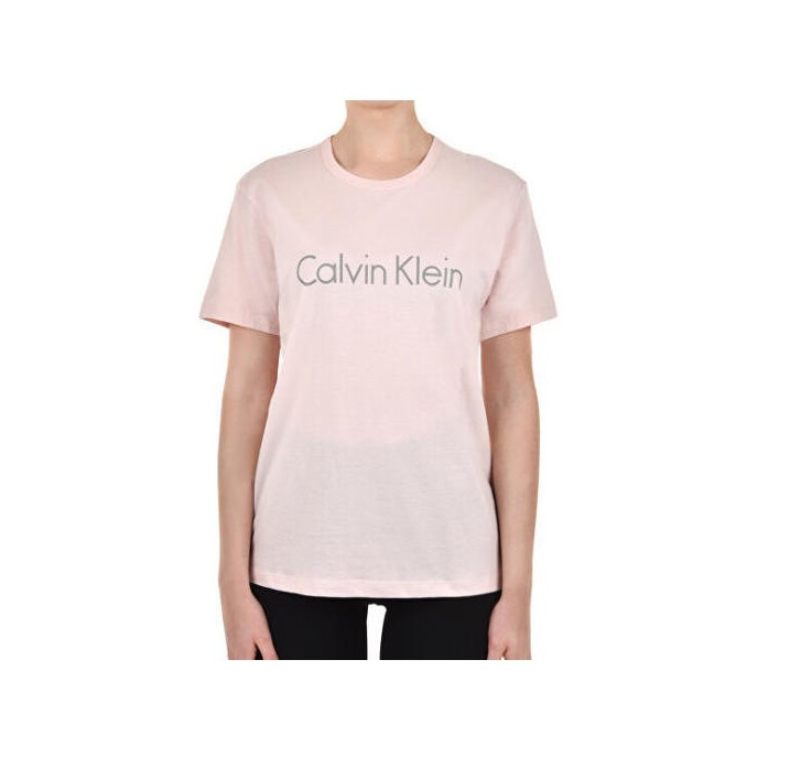 Calvin Klein dámské růžové tričko S/S CREW NECK č.1