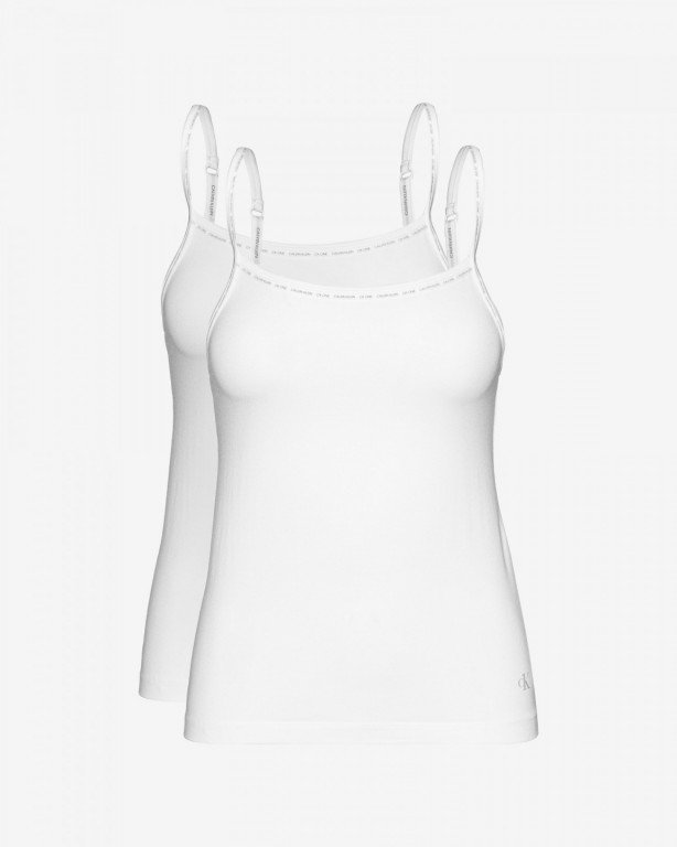 CALVIN KLEIN dámské bílé tílko CAMISOLE 2PK - 2 ks v balení č.1