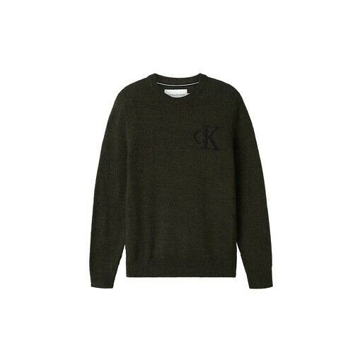 Calvin Klein pánský zelený svetr TWISTED YARN CK LOGO SWEATER č.1