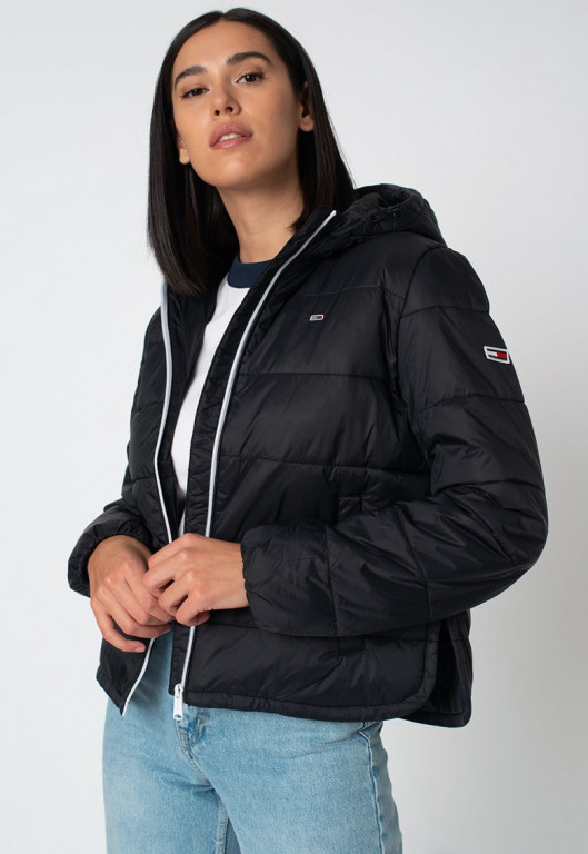 Tommy Hilfiger dámská černá krátká bunda TJW SIDE SLIT JACKET č.1