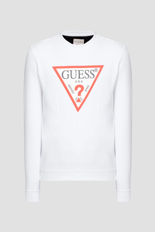 GUESS pánská bílá mikina ORGANIC COTTON SWEATER č.1