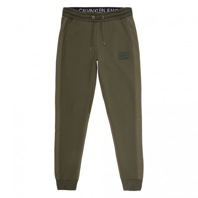 Calvin Klein pánské khaki tepláky MIXED MEDIA HWK PANT č.1