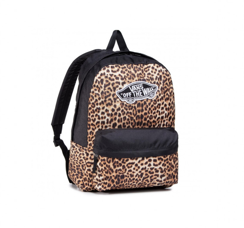 VANS dámský černohnědý batoh Realm Backpack Leopard č.1