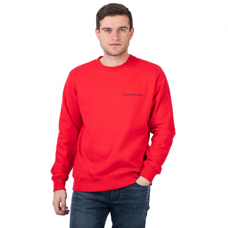 Calvin Klein pánská červená mikina MONOGRAM CREW NECK č.1