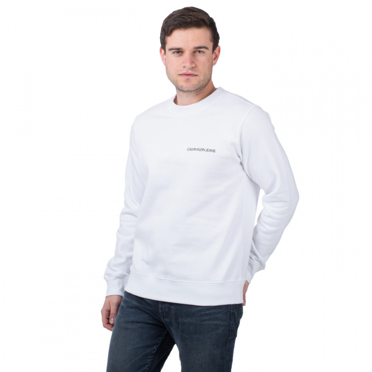 Calvin Klein pánská bílá mikina MONOGRAM CREW NECK č.1