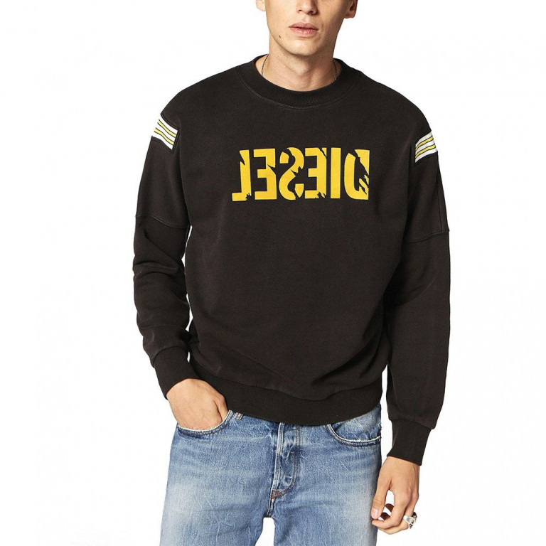 DIESEL pánská černá mikina s nápisem č.1