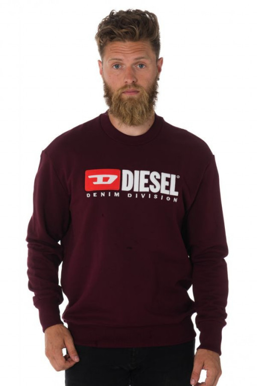DIESEL pánská vínová mikina s nápisem č.1