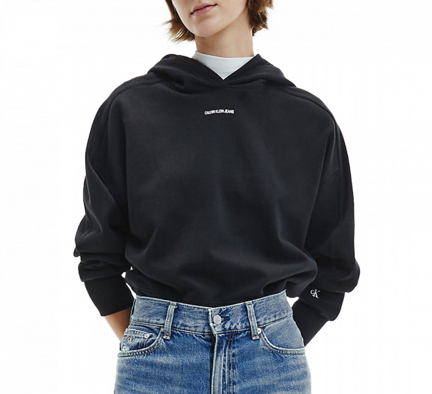 Calvin Klein Jeans dámská černá mikina MICRO BRANDING HOODIE č.1