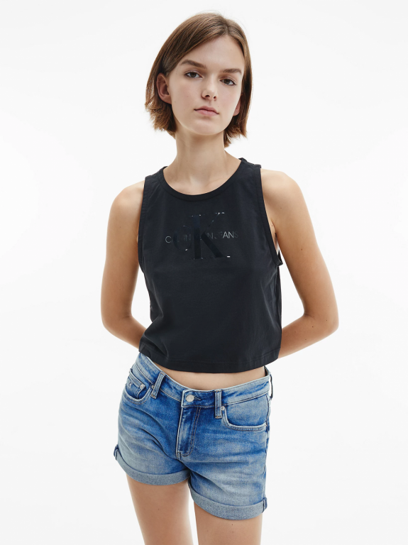 Calvin Klein Jeans dámské černé tílko TONAL MONOGRAM TANK TOP č.1