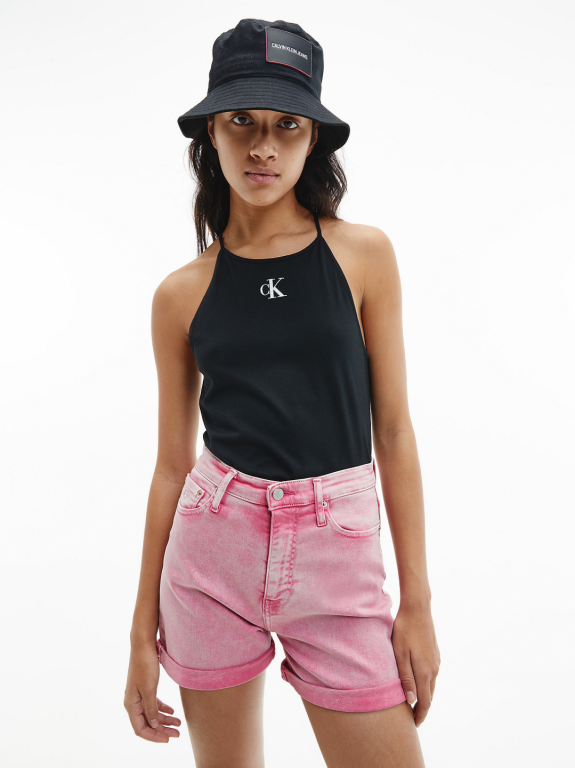 Calvin Klein Jeans dámský černý top MICRO CK ON CAMISOLE TOP č.1