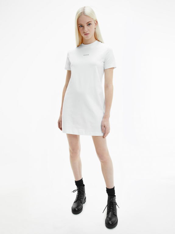 Calvin Klein Jeans dámské bílé šaty MICRO BRANDING T-SHIRT DRESS č.1