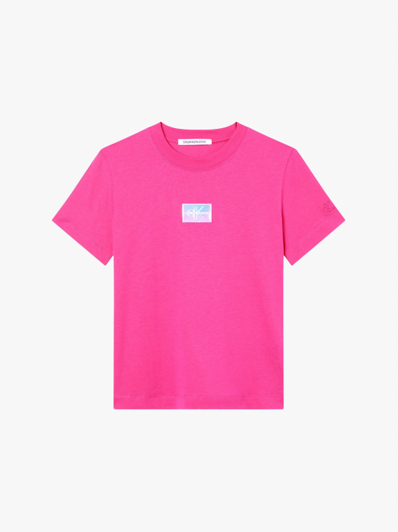 Calvin Klein Jeans dámské růžové tričko SHINE BADGE TEE č.5