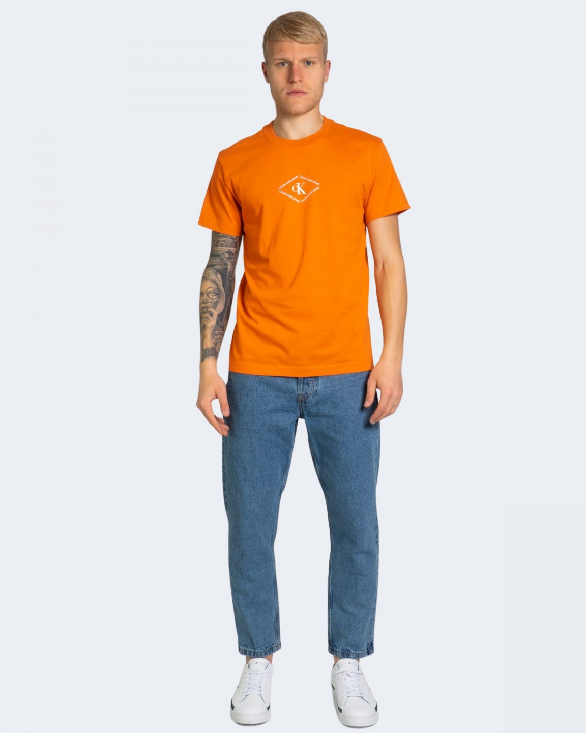 Calvin Klein Jeans pánské oranžové tričko CK MONOTRIANGLE TEE