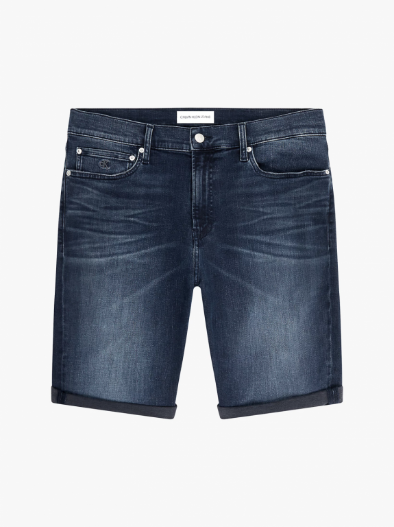 Calvin Klein Jeans pánské tmavě modré denim kraťasy SLIM SHORT č.1