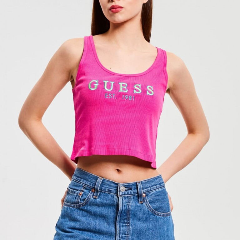 GUESS dámské růžové krátké tílko TANK TOP č.1