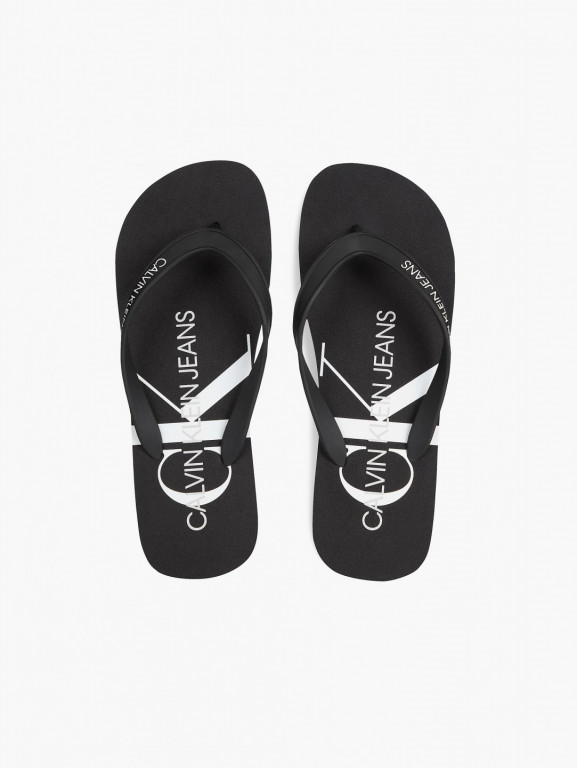 Calvin Klein pánské černé žabky BEACH SANDAL MONOGRAM TPU č.1