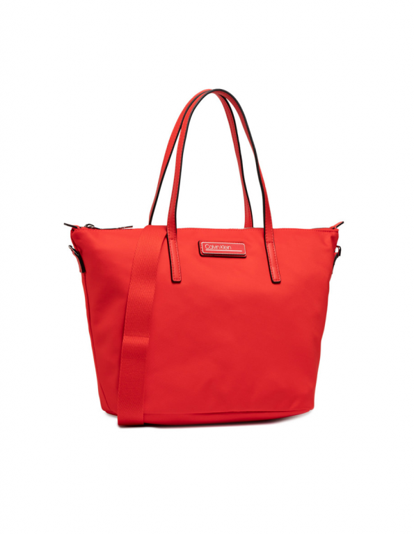 Calvin Klein dámská červená kabelka SHOPPER W/ZIP SM č.1
