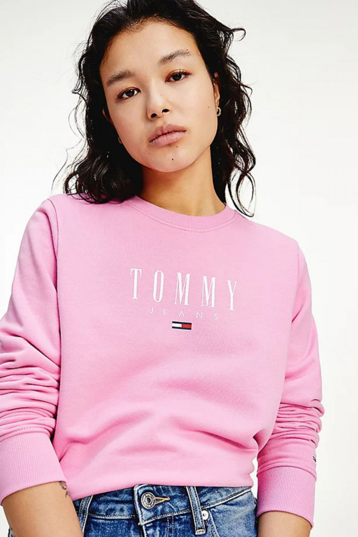 Tommy Jeans dámská růžová mikina TJW REGULAR ESSENTIAL LOGO č.1