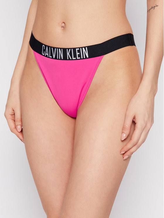 Calvin Klein dámský spodní fialový díl plavek HIGH RISE TANGA č.1