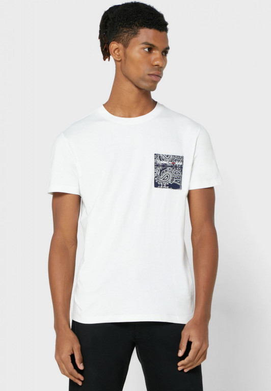 Tommy Jeans pánské bílé tričko TJM CONTRAST POCKET TEE č.1