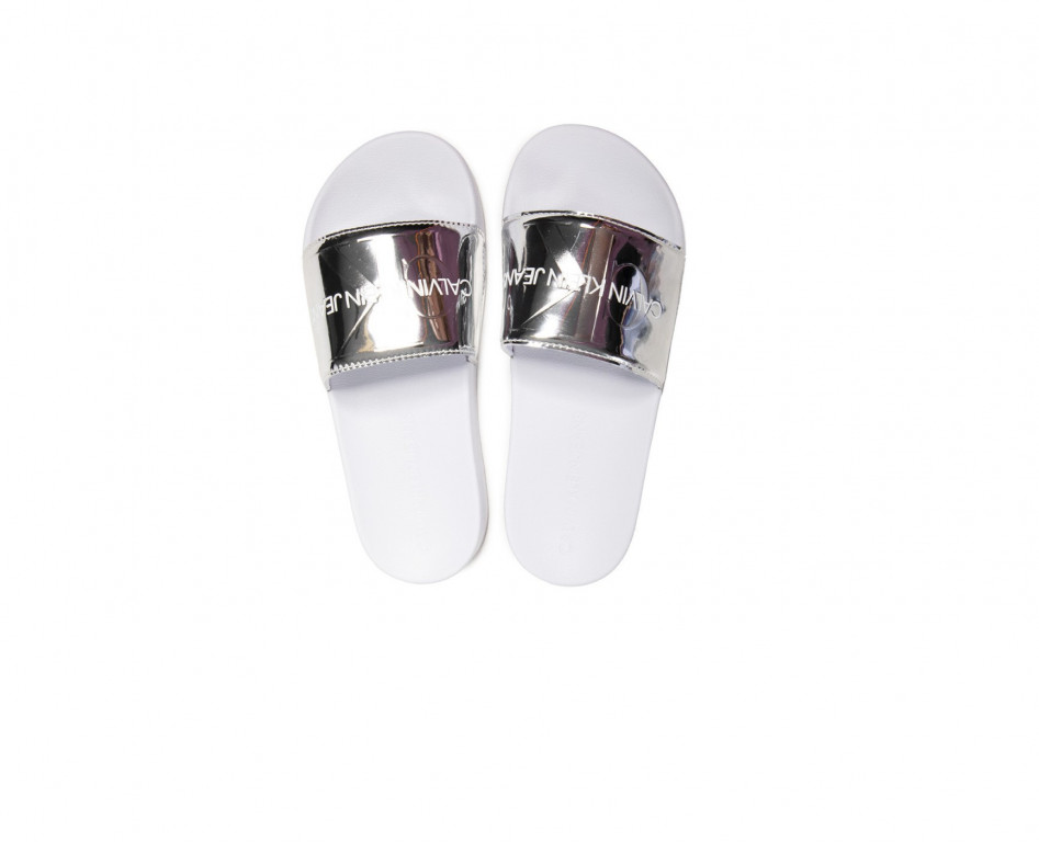 Calvin Klein dámské bílé pantofle SLIDE SPECCHIO PU-TPU č.1