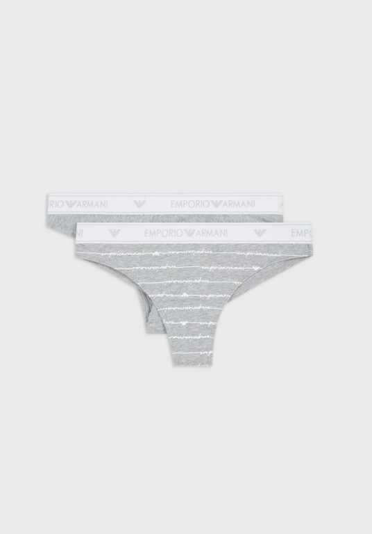 EMPORIO ARMANI dámské bílo šedé brazilky | 2PACK č.1