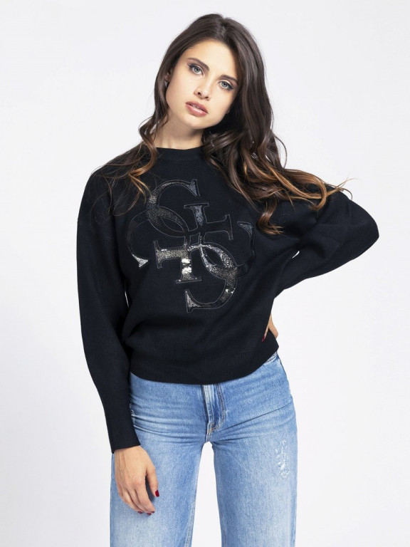 GUESS dámský černý svetr SUMMER RN SWTR č.1