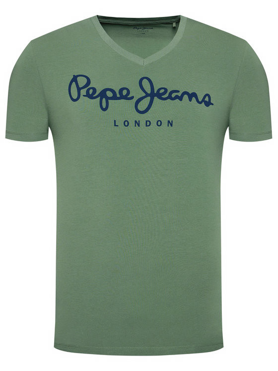 Pepe Jeans pánské tmavě zelené tričko ORIGINAL STRETCH V č.2