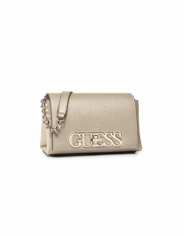 GUESS dámská zlatá crossbody kabelka UPTOWN CHIC MINI CROSSBODY č.1