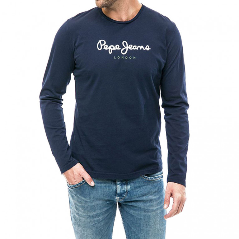 Pepe Jeans pánské tmavě modré tričko s dlouhým rukávem EGGO LONG č.1