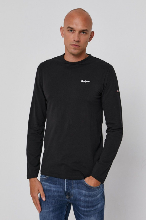 Pepe Jeans pánské černé tričko s dlouhým rukávem ORIGINAL BASIC 2 LONG č.1