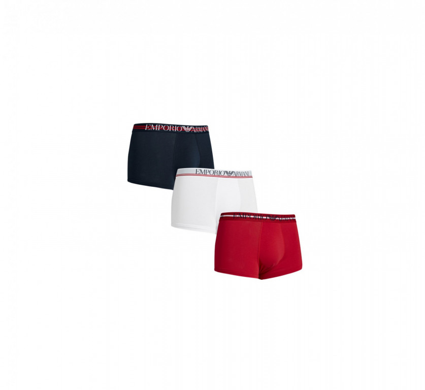 Emporio Armani pánské boxerky - 3 ks červené/bílé/modré č.1
